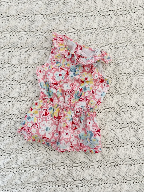 Janie and Jack Other - Janie and Jack Pink Floral Ruffle Neck Tank